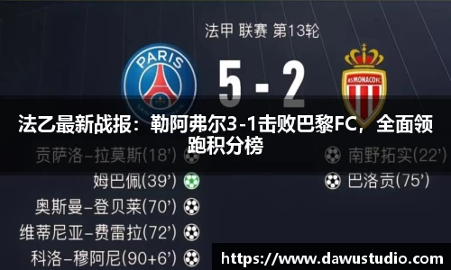 法乙最新战报：勒阿弗尔3-1击败巴黎FC，全面领跑积分榜